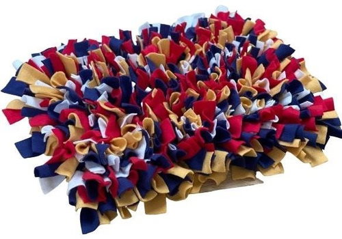 Čmuchacíkoberečky.cz Sniffing rug RED-White-Yellow-Blue Size: 45x30cm - Snuffle Mat - Main image