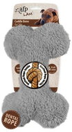 AFP Whistling plush bone with rope, grey - 23cm - Dog Toy