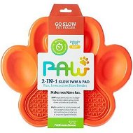 PetDreamHouse Interaktívna miska proti hltaniu Paw Slow oranžová 36 cm - Miska pre psa