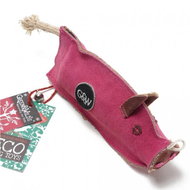 Green & Wild's Extra Durable Piggy Peggy made of cowhide and jute, with sound - 28 cm - Dog Toy