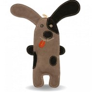 PafDog Pejsek Willy z kůže a juty černo-šedý - 32 cm - Dog Toy