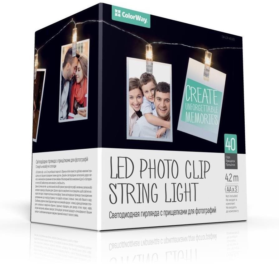ColorWay CW-LCP-40L42B, Parti fotócsipeszek, 20x LED, 4,2 m, 3x AA