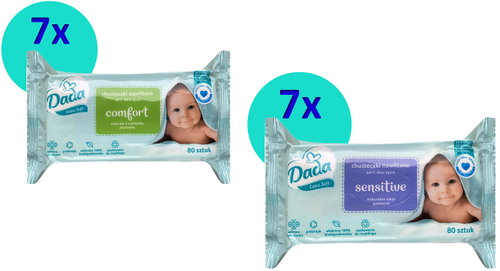 DADA Extra Soft wet wipes mix Sensitive/Comfort - 14 × 80 pcs - Wet Wipes - Main image
