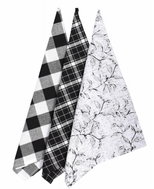 Forbyt Towels Leaf black 45 × 70 cm 3 pcs - Kitchen Towel