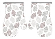 Praktik Kitchen mitt 2 pcs Leaves grey 18×27 cm - Oven Mitt