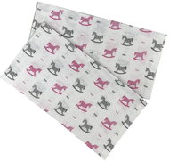PREM INTERNATIONAL Diaper 70×70 cm Horse pink and grey (pack of 5) - Cloth Nappies