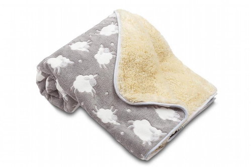 Svitap sleepwell Baby blanket Sheep with sheep light grey 100×150 cm - Blanket - Main image