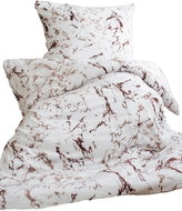 Jerry Fabrics Linen microflannel Marble brown 140 × 200, 70 × 90 cm - Bed Linen