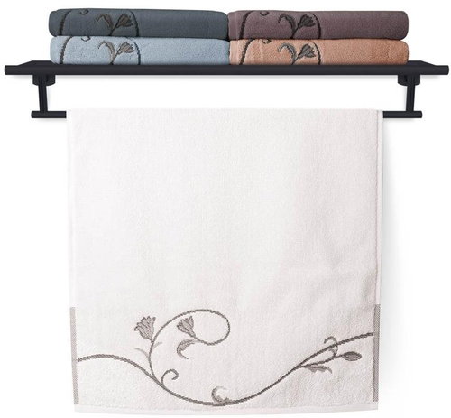 Veba Towel Terry Floral Dance 036 white 50×100 cm - Towel - Main image