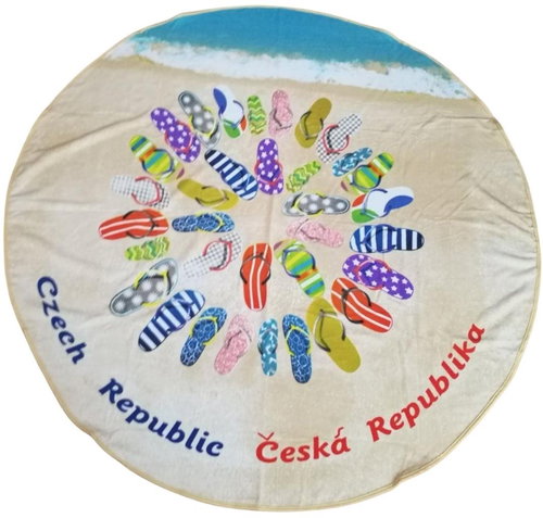 Jahu Beach towel circle Flip flops w.150 cm - Bath Towel - Main image