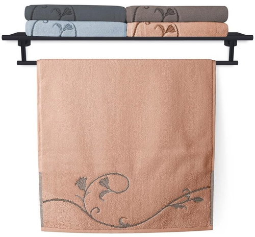 Veba Osuška Terry Floral Dance 036 hnědorůžová 70×140 cm - Bath Towel - Main image