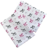 PREM INTERNATIONAL Tetra towel 90×100 cm Horse pink-grey (pack of 1) - Children's Bath Towel