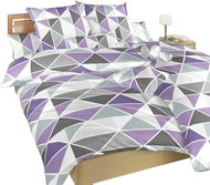 Dadka Krepové povlečení Pyramidy fialové 140×200, 70×90 cm II.jakost - Povlečení