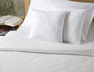 Dadka Povlak atlas grádl bílé pružek 1 cm 200×200 cm - Povlečení