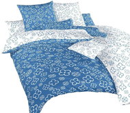Dadka Povlečení bavlna Čtyřlístek bílý/denim DUO 140×220, 70×90 cm - Povlečení