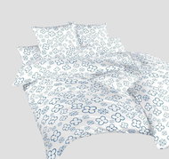 Dadka Povlečení bavlna Čtyřlístek denim na bílém 140×200 cm povlak - Povlečení