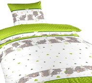 Dadka Cotton bed linen Elephants kiwi 90×130, 45×60 cm - Bed Linen