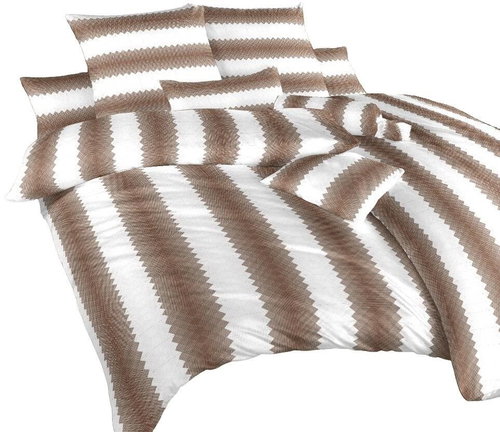 Dadka Linen cotton Snake brown 140×200, 70×90 cm - Bed Linen - Main image