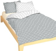 Dadka Povlečení bavlna Mřížka bílá/šedá DUO 140×200, 70×90 cm - Povlečení