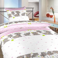 Dadka Crib crepe bed linen Elephants pink 90×130, 45×60cm - Bed Linen