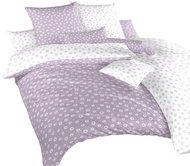 Dadka Povlečení krep Eliška bílá/fialová DUO 140×200, 70×90 cm - Povlečení