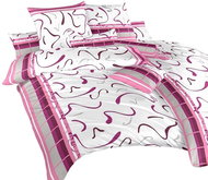 Dadka Povlečení satén Herta růžová 240×200, 2×70×90 cm - Povlečení