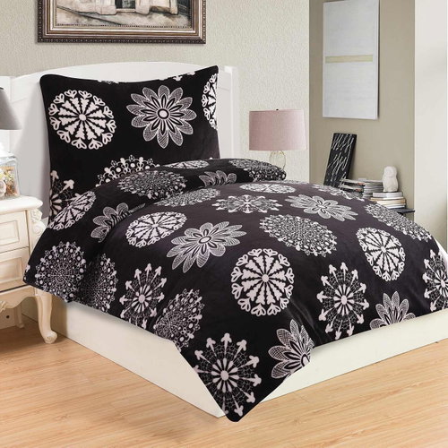 Jahu Povlečení mikroflanel Coco black 140×200, 70×90 cm - Povlečení - Main image