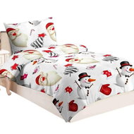 Jahu Microflannel sheets Snowman 140×200, 70×90 cm - Bed Linen