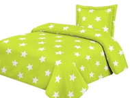 Jahu Povlečení mikroflanel Stars limeta 140×200, 70×90 cm - Povlečení