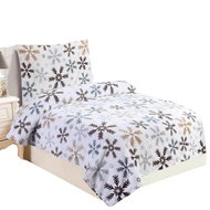 Jahu Linen microflannel Snowflake brown 140×200, 70×90 cm - Bed Linen