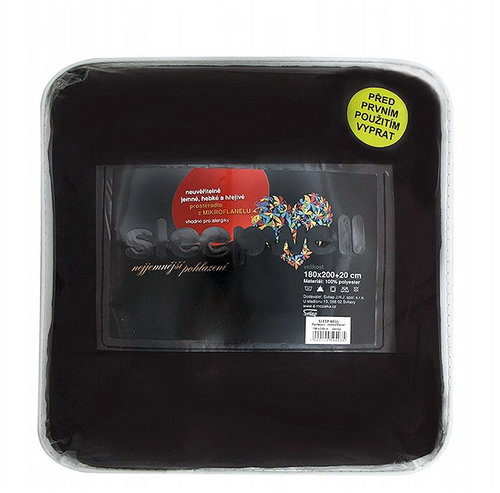 Svitap sleepwell Sheet microflannel black 180×200×20 cm - Bedsheet - Main image