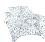 Dadka Linen cotton Quatrefoil denim on white 140x200, 70x90 cm - Bed Linen