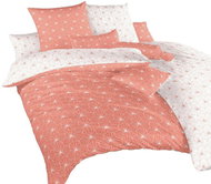 Dadka Povlečení bavlna Krystal bílý/losos DUO 140x200, 70x90 cm - Povlečení