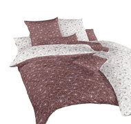 Dadka Povlečení bavlna Leknín bílý/bordó DUO 140x200, 70x90 cm - Povlečení