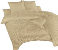 Dadka Povlečení bavlna Puntík bílý na béžovém 140x200, 70x90 cm - Povlečení