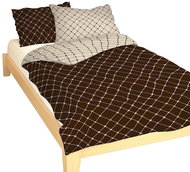 Dadka Linen crepe Grid brown/beige DUO 140x200, 70x90 cm - Bed Linen