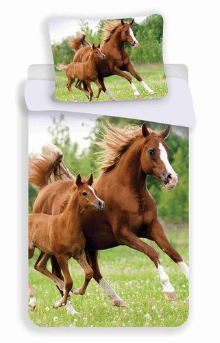 Jerry Fabrics Bed Linen Photo Print Horse 04 140×200, 70×90cm - Children's Bedding - Main image