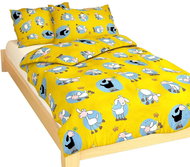 Hybler Textiles Cotton Crib Bed Linen Sheep Yellow 90x130, 60x45cm - Children's Bedding