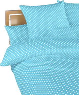 Dadka Cotton Bed Linen Polka Dot White on Light Blue 90x130, 45x60cm - Children's Bedding