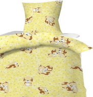 Hybler Textiles Cotton Bed Linen Puppy Yellow 90x130, 45x60cm - Children's Bedding