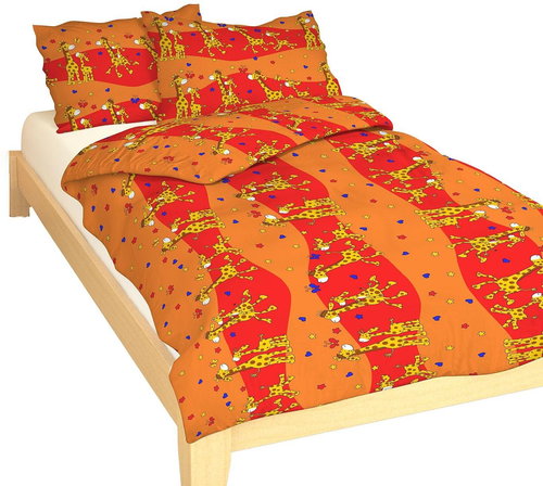 Dadka Cotton Bed Linen Giraffe Red 90x130, 45x60cm - Children's Bedding - Main image