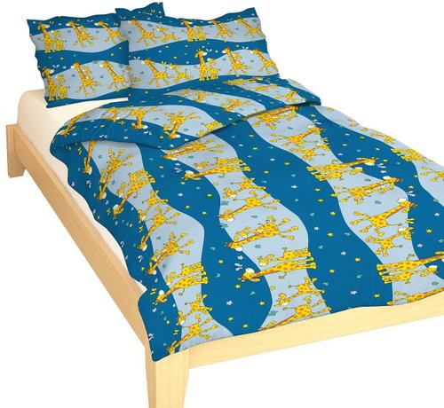 Dadka Cotton Bed Linen Giraffe Blue 90x130, 45x60cm - Children's Bedding - Main image