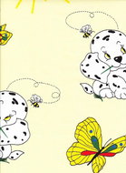 Dadka Crepe Bed Linen Puppy with Butterfly Yellow 90x130, 45x60cm - Children's Bedding
