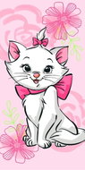 Jerry Fabrics Marie Cat "Pink flower" 70x140 cm - Children's Bath Towel