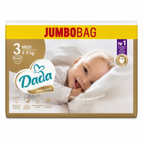 Dada Extra Care Jumbobag size 3 Midi - 106 pcs - Disposable Nappies - Main image