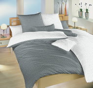 Dadka bavlna Hvězdička bílá/šedá DUO 140×200, 70×90 cm - Povlečení