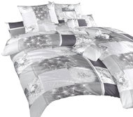 Dadka flanel Pampelišky 3D šedé 140×200, 70×90 cm - Povlečení