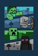 Jerry Fabrics Baby Fleece Blanket Minecraft Mobs and Shadows - Blanket