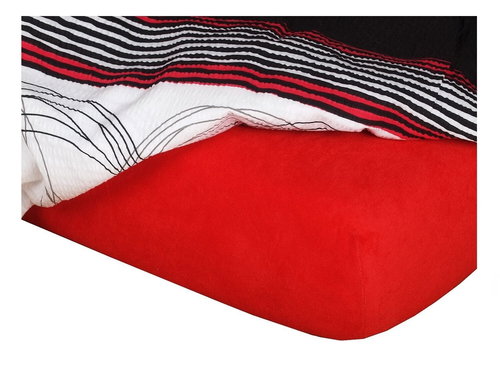 Dadka Terry red 60×120×10 cm - Cot sheet - Main image