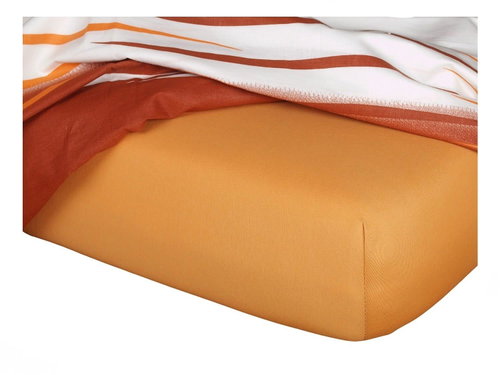 Dadka Jersey sheet caramel 140 × 200 × 20 cm - Bedsheet - Main image